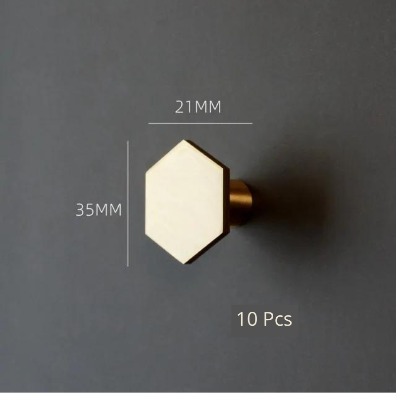 Decorex360 10 Pc Gold Mini Hexagon Handles Black Zinc Alloy Drawer Pulls & Knobs