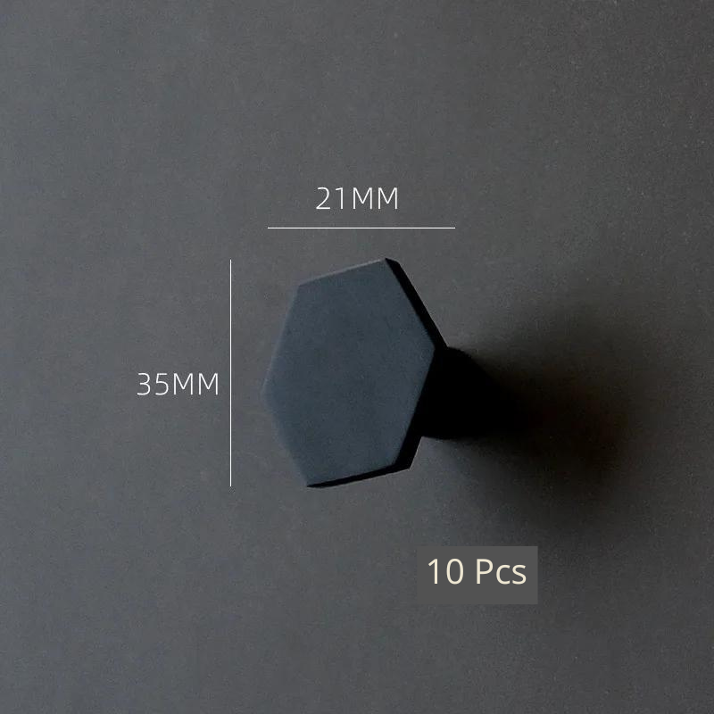 Decorex360 10 Pc Gold Mini Hexagon Handles Black Zinc Alloy Drawer Pulls & Knobs