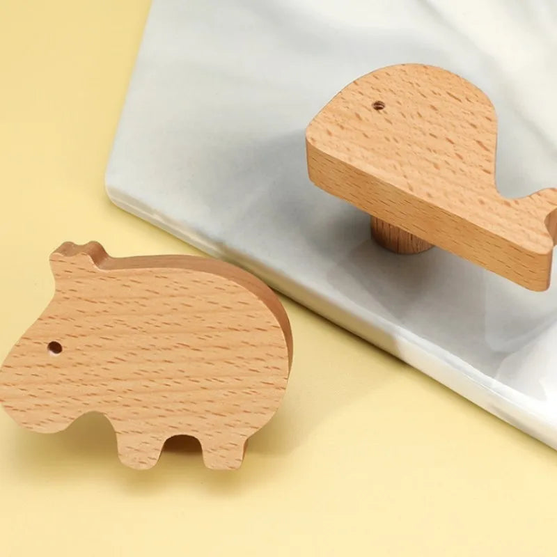 Decorex360 10-Pack Beech Wood Animal Drawer Knobs Nursery & Kids Room Decor