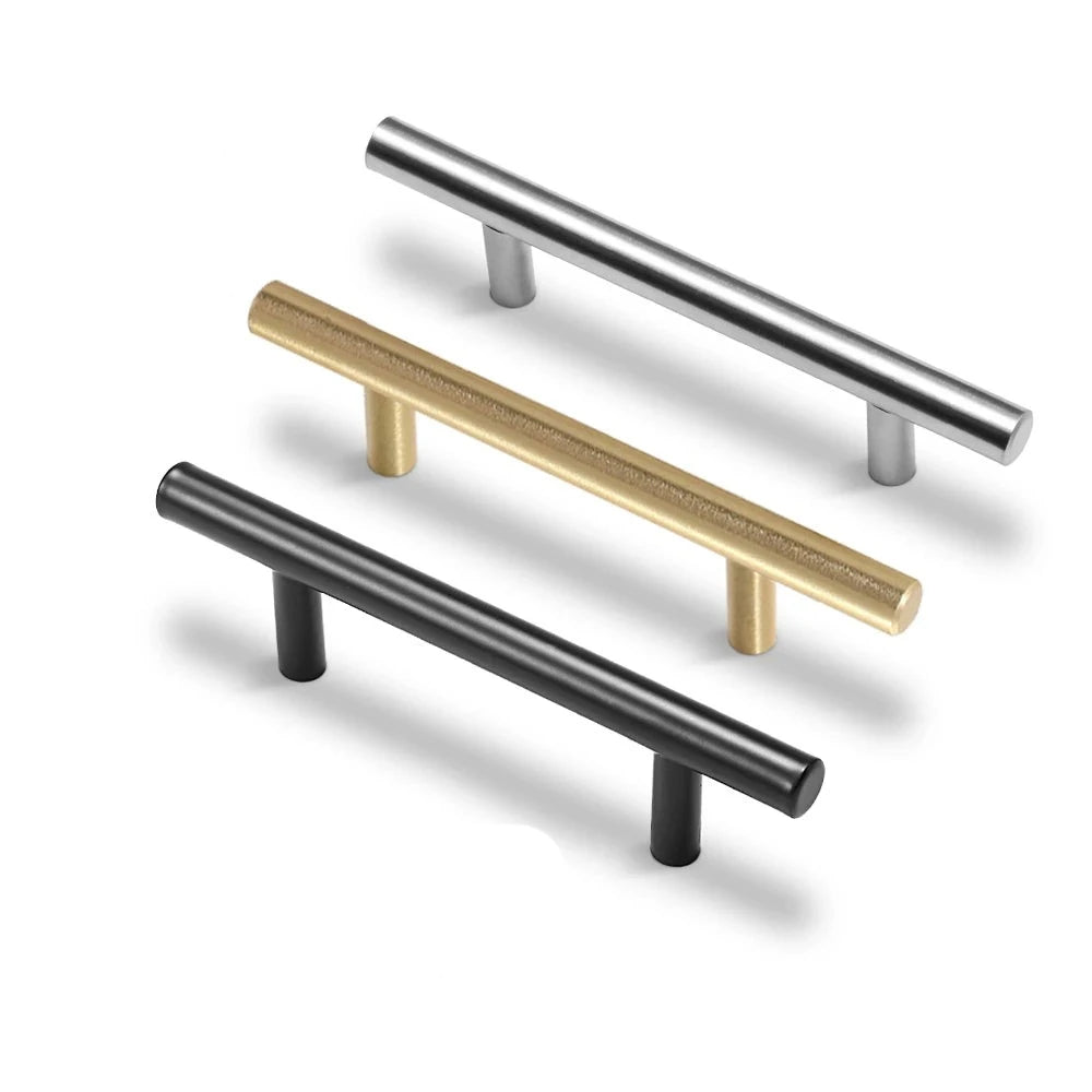 Decorex360 20pcs Black & Silver T-Bar Handles | 96mm Stainless Steel Cabinet Pulls