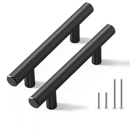 Decorex360 20pcs Black & Silver T-Bar Handles | 96mm Stainless Steel Cabinet Pulls