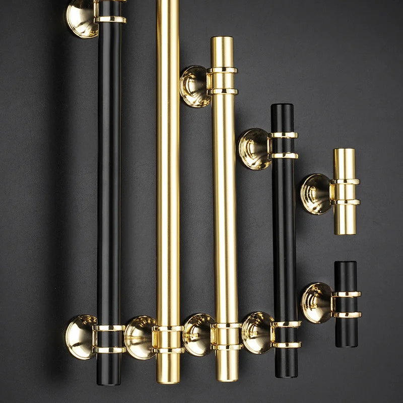 Decorex360 10 Pack Gold & Black Cabinet Handles – Modern Drawer & Door Pulls