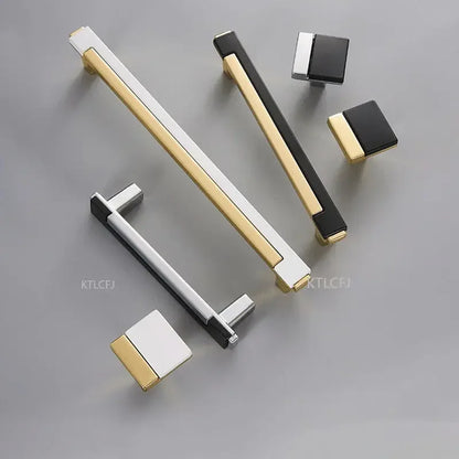 Decorex360 10 Pack Gold & Chrome Cabinet Handles Modern Drawer Pulls & Knobs