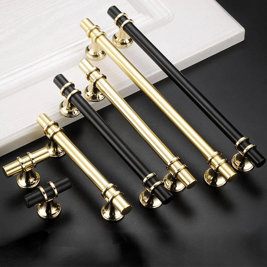 Decorex360 10 Pack Gold & Black Cabinet Handles – Modern Drawer & Door Pulls