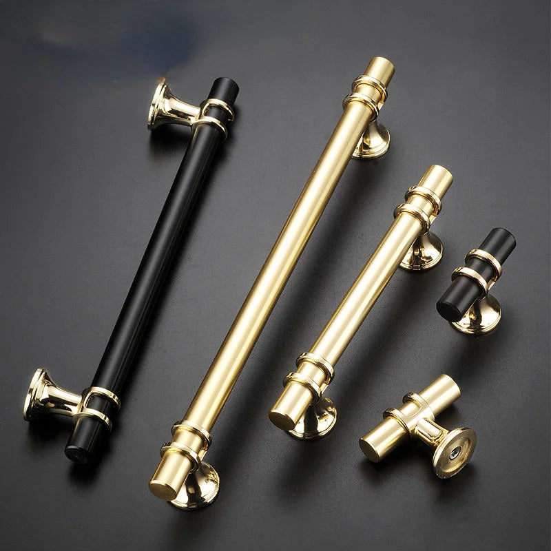 Decorex360 10 Pack Gold & Black Cabinet Handles – Modern Drawer & Door Pulls